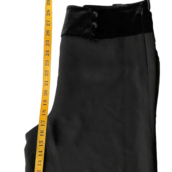 Jared Ross Pants Size 6 Black Culottes Wide Velour Waistline Cocktail Formal NEW - Picture 10 of 12